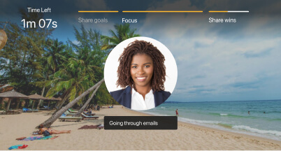the process screen shot of a woman with curly hair